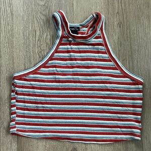 Rue21 Red and White Crop Tank Top